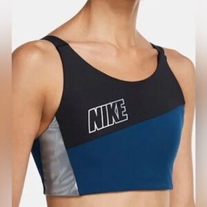 Nike Swoosh Sports Bra, Medium, Blue/Silver, NWT